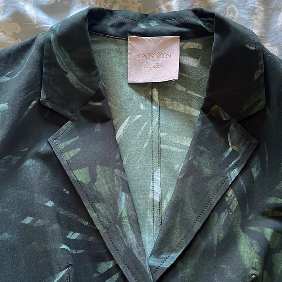 Lanvin green leaf pattern short jacket. Size 38 - Picture 3 of 5